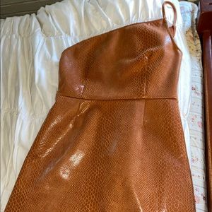 urban outfitters snake print one shoulder dress🐍